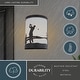 preview thumbnail 2 of 11, Links 1-Light 8 in. Black Indoor-Outdoor Golfer Flush Mount Wall Sconce, Glass Shade, Dimmable, Wall Sconce Fixture