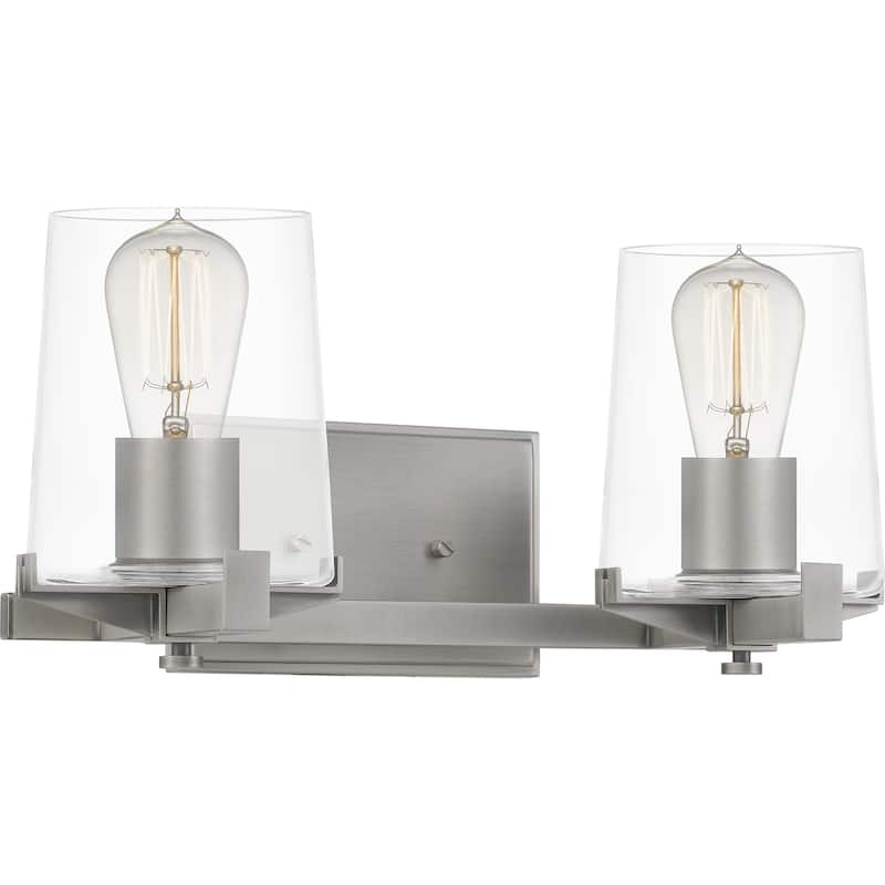 Perry 2-Light Antique Nickel Vanity Light - Antique Nickel - 16