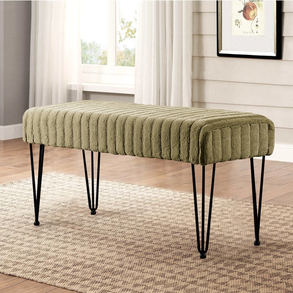 Serenta SuperMink Fauxfur Ottoman Bench