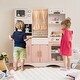 preview thumbnail 1 of 5, Kids Kitchen Playset with Microwave and Coffee Maker for Ages 3+-Pink - 40" x 13.5" x 43" (L x W x H)