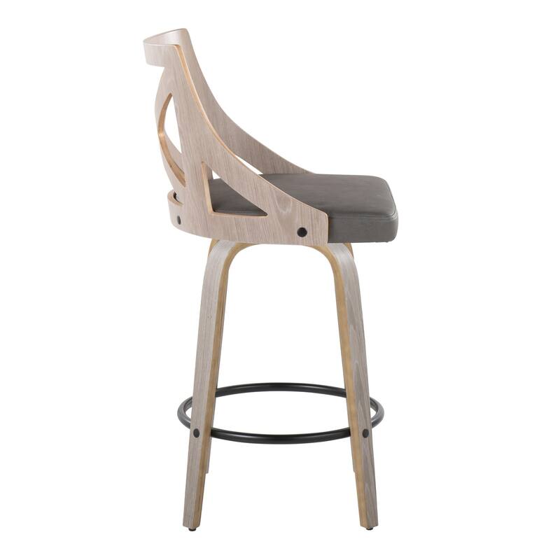 The Gray Barn Charlotte 26" Fixed-Height Counter Stool with Bent Wood Legs (Set of 2)