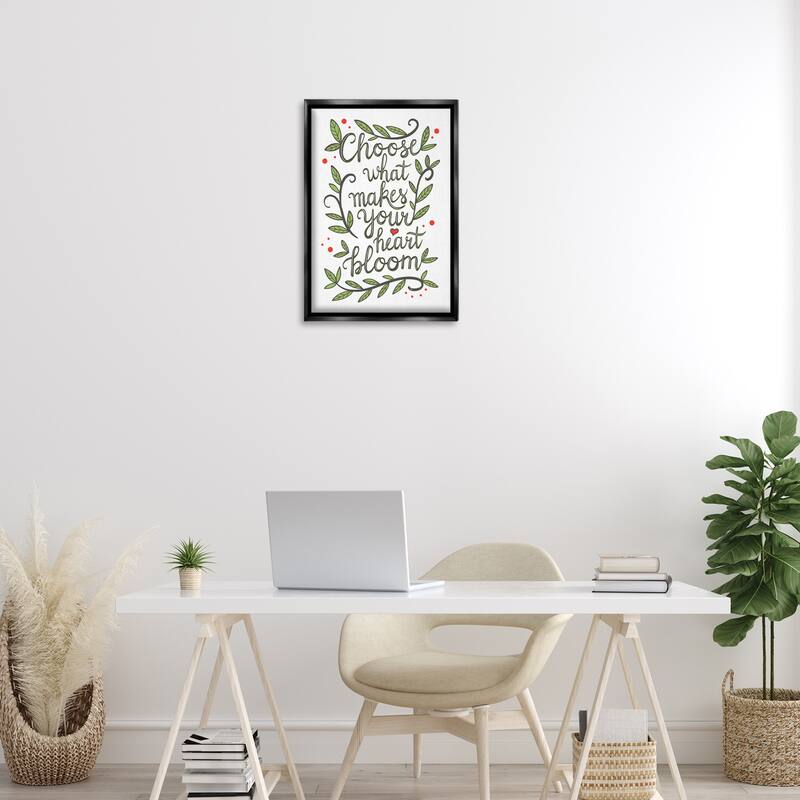 Stupell Makes Your Heart Bloom Framed Floater Canvas Wall Art Design By Martina Pavlova