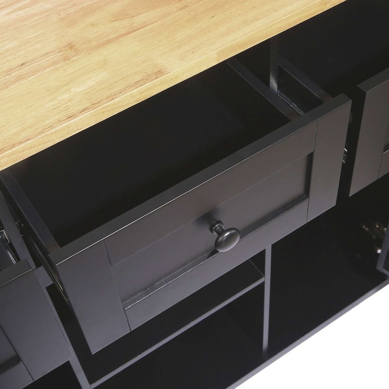 53-inch Width Kitchen Island with Drop-Leaf Countertop