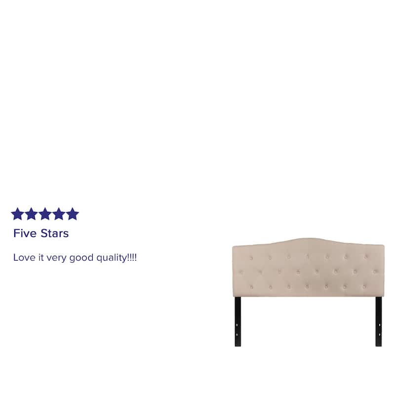 Arched Button Tufted Upholstered Headboard