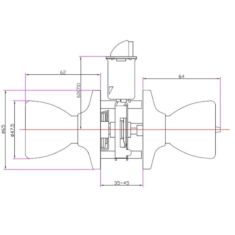 Design House Polished Brass Terrace 6-Way Universal Passage Hall and Closet Door Knob