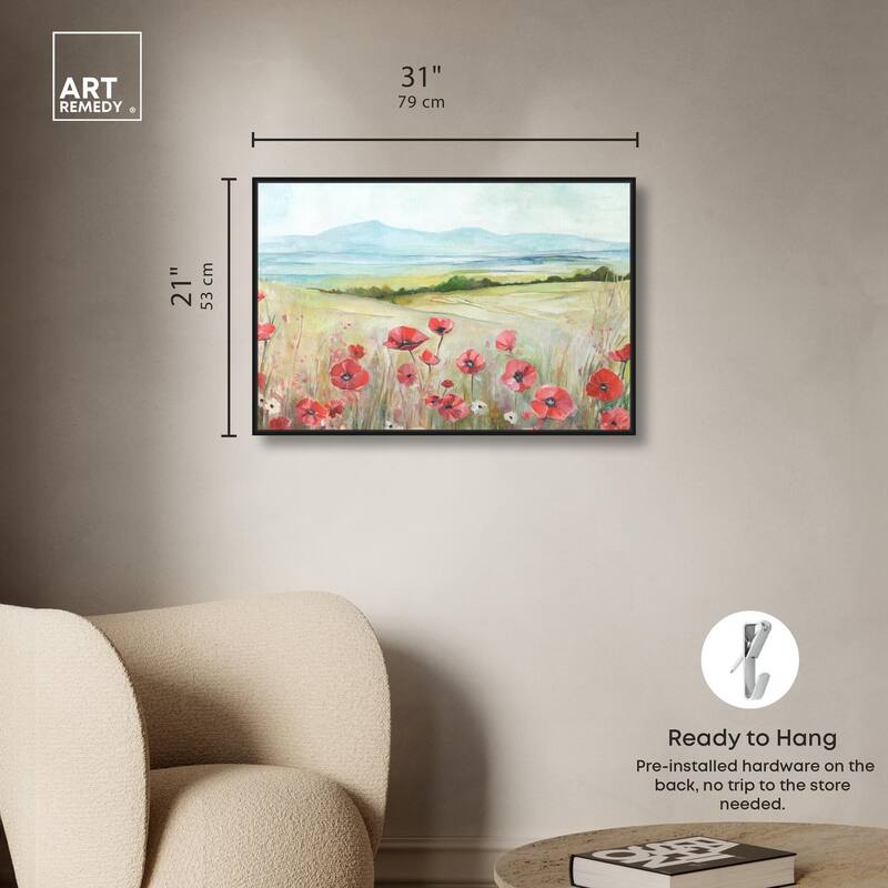The Poppy Field Canvas by Art Remedy