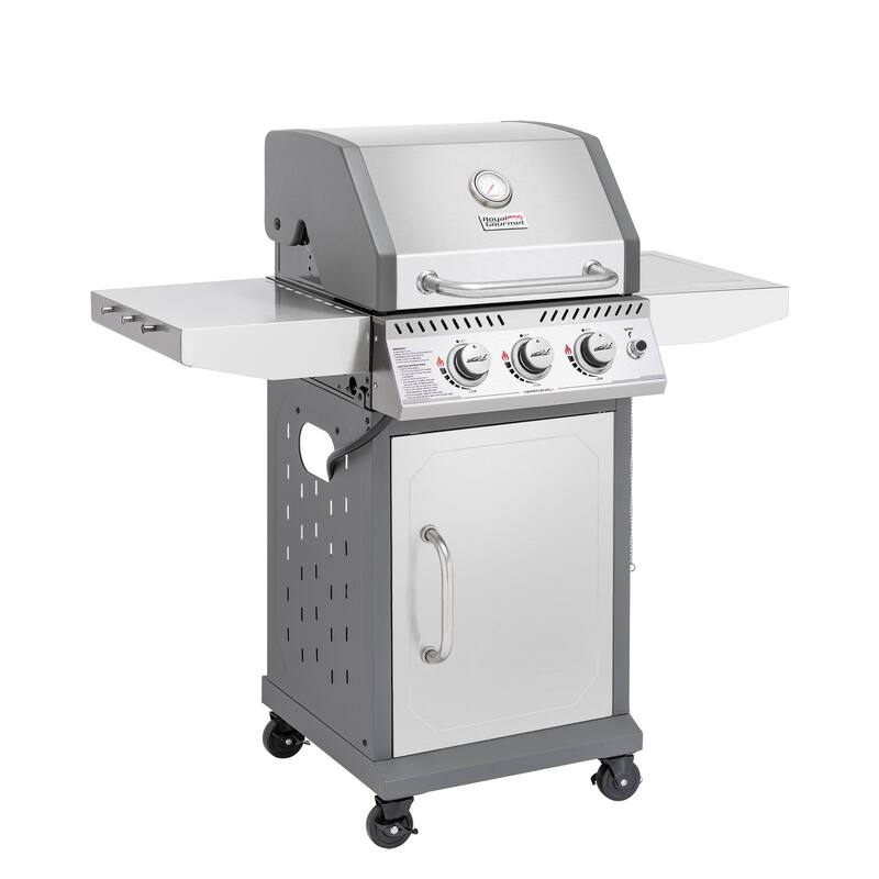 Royal Gourmet Stainless Steel 3-Burner Gas Grill with Side Tables