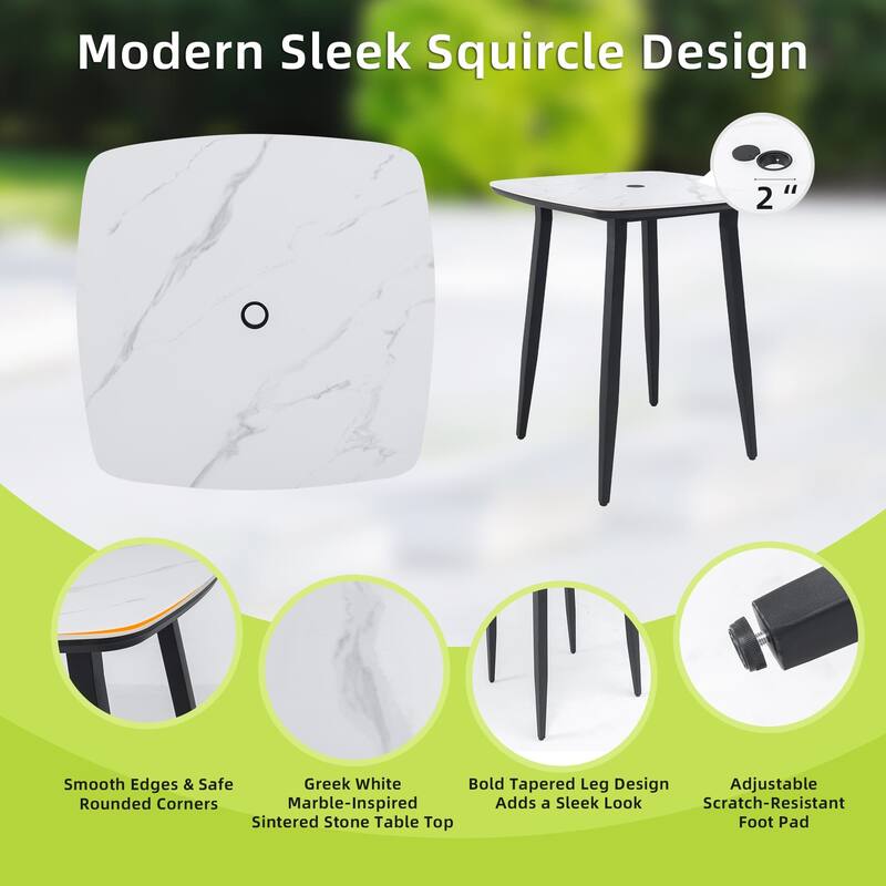 5-Piece Outdoor Aluminum Bar Set with Swivel Chairs, Sunbrella Cushion