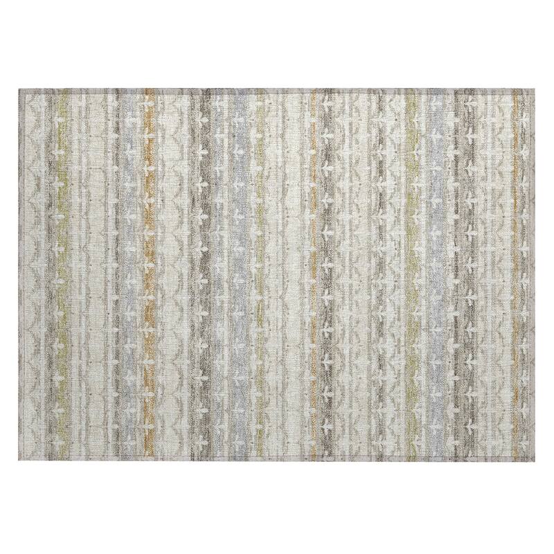 Machine Washable Indoor/ Outdoor Stripe Bramlage Chantille Rug