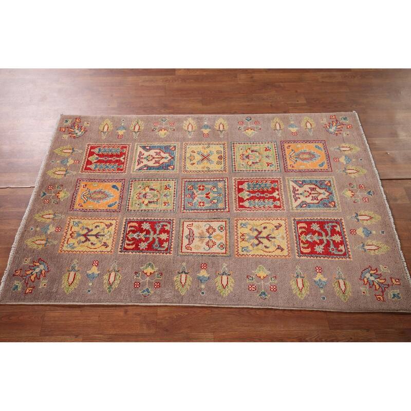 Garden Design Kazak Oriental Accent Rug Hand-Knotted Wool Carpet - 3'2" x 4'11"
