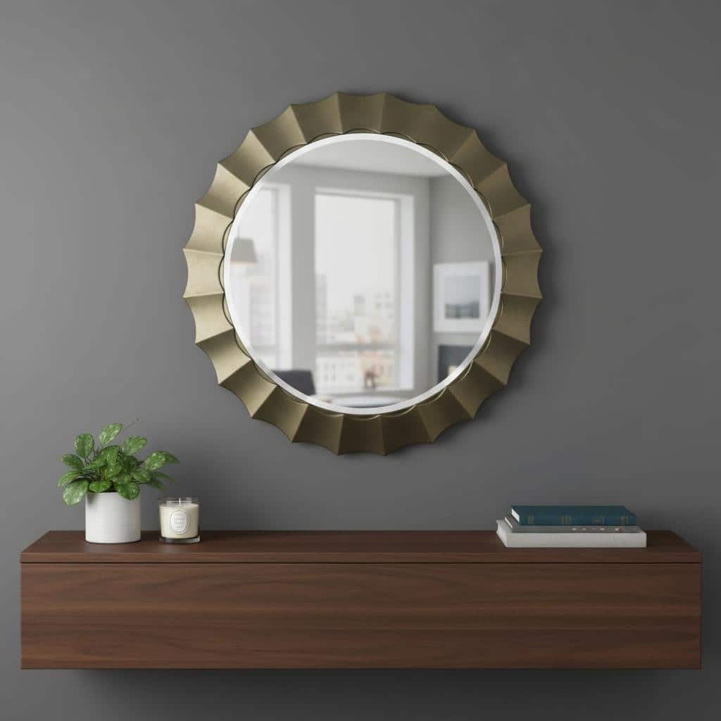 HomeRoots 42" Bronze Round Accent Mirror - 42.00 in. x 42.00 in. x 3.00 in.