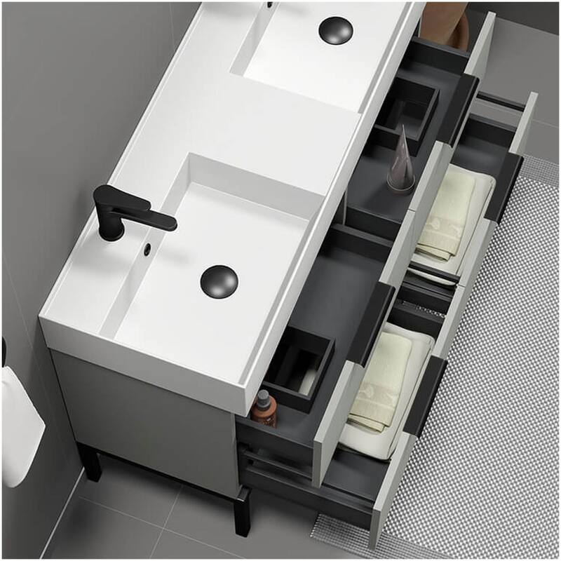 Nameeks Derin-4818-2 Derin 48" Free Standing Double Basin Vanity Set