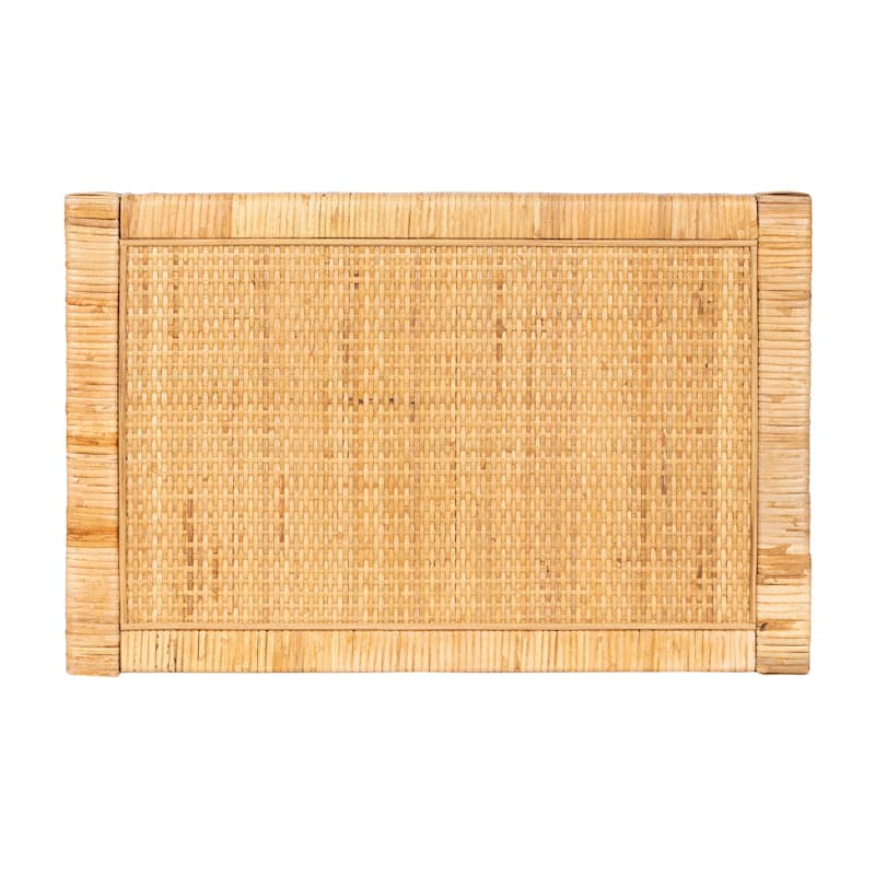 Kate and Laurel Rafina Rattan Rectangle Side Table - 14x22x24