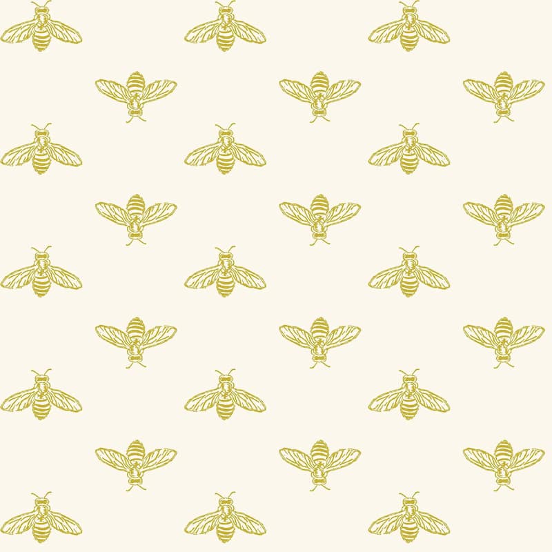 Joules Block Print Bee Antique Gold Wallpaper