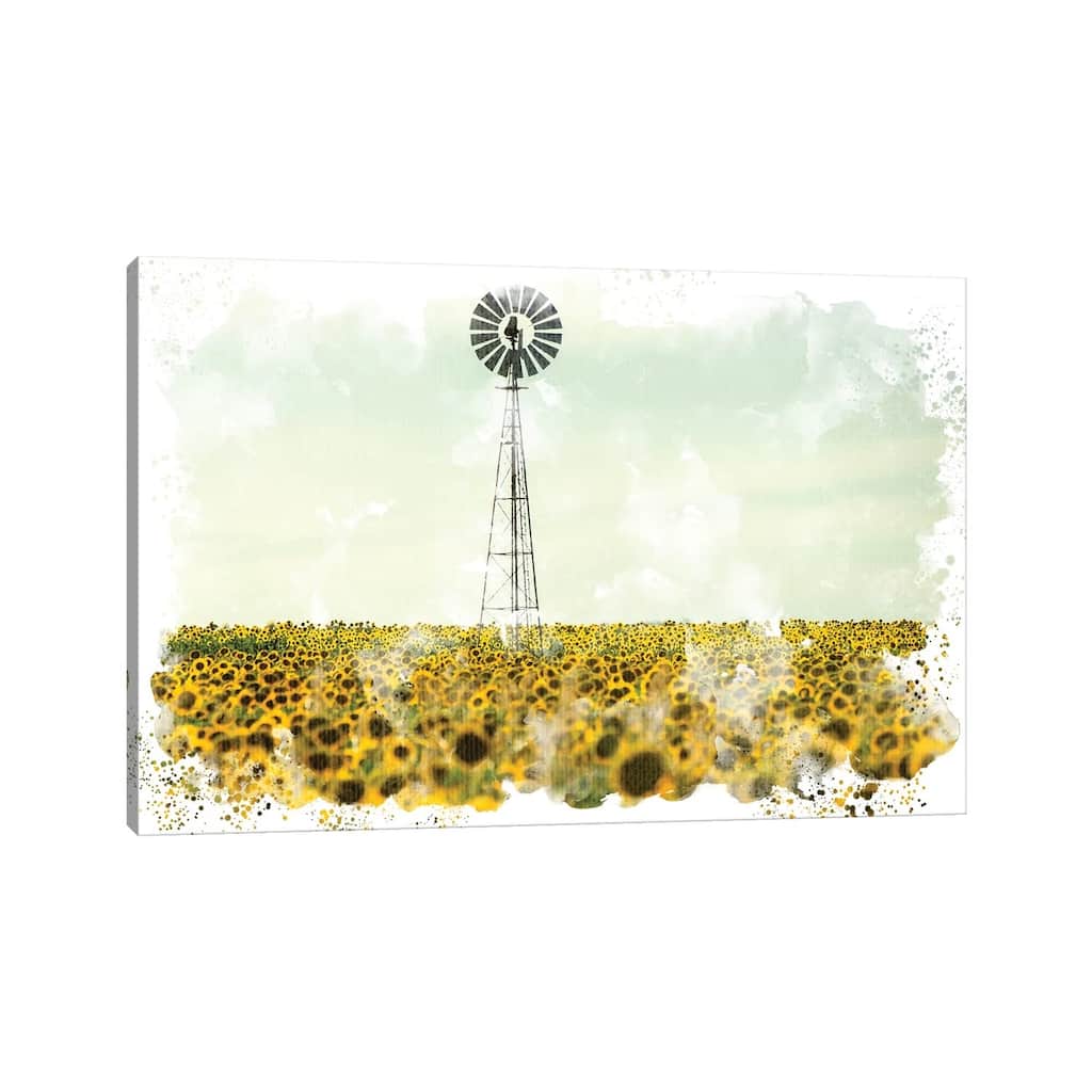 iCanvas "Windmill Sunflowers" by Kimberly Allen Canvas Print