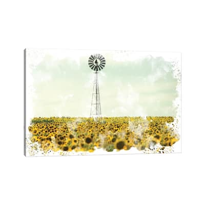 iCanvas "Windmill Sunflowers" by Kimberly Allen Canvas Print