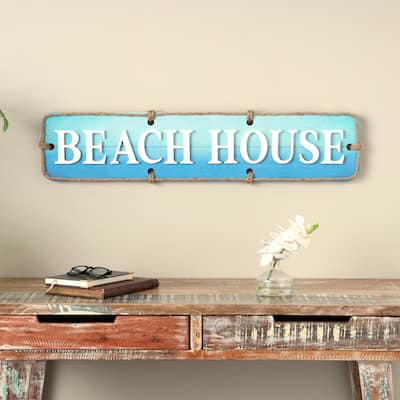 Blue Wooden Sign Home Wall Decor