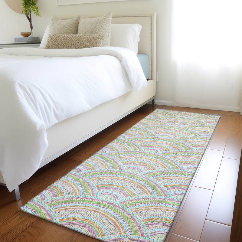 Premium Washable Super Soft Transitional Stacks Mayfield Rug - Pearl - 2'3" x 7'6"