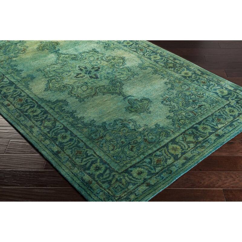 Hand-Tufted Linhope Medallion Wool Area Rug
