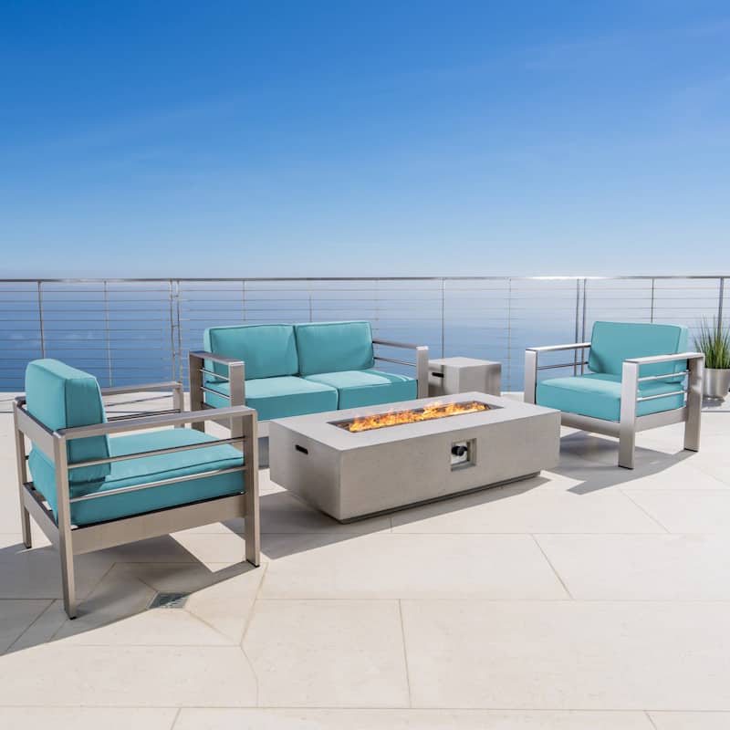Cape Coral 5-piece Patio Fire Pit Chat Set by Christopher Knight Home