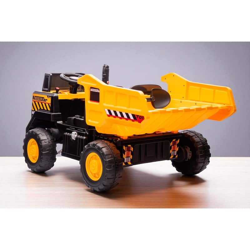 24V Ride-On Dump Truck , Automatic Trailer, Bluetooth, and Music - Electric Construction Vehicle Toy,Halloween gift