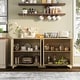 preview thumbnail 11 of 22, 61" Large Buffet Sideboard Cabinet with 4 Fluted Doors and Storage - 61x15.7x31.5in