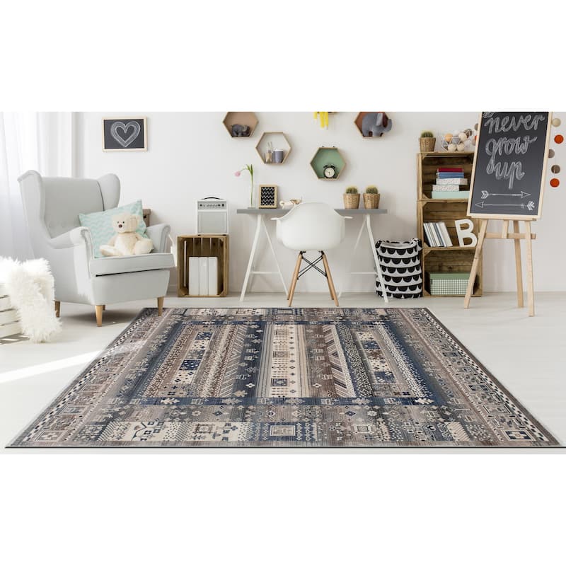 Noori Rug Latif Leslee Rug - 7'10" x 10'0" - Grey/Blue