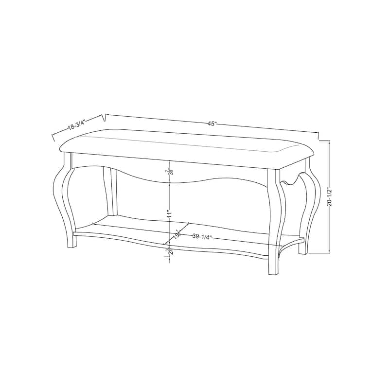 Loss Transitional Oak Faux Leather Accent Bench by Furniture of America