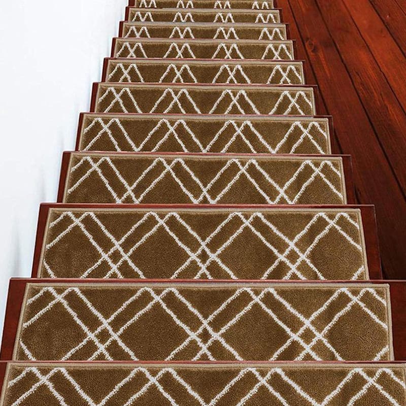 SUSSEXHOME Vintage Collection Stair Treads Polypropylene 9"x28" - 4-PACK - Beige