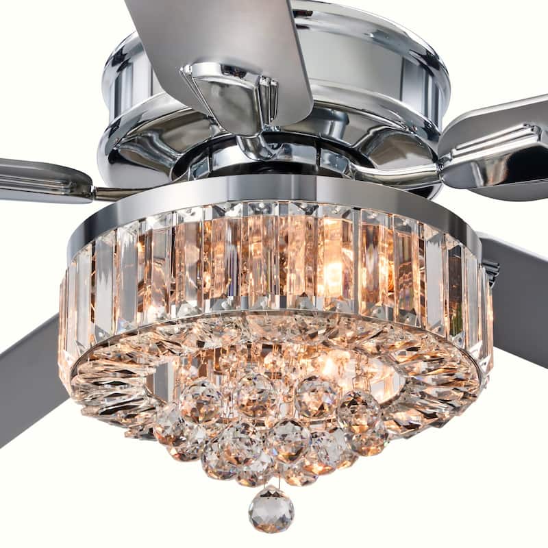 CO-Z 52 Inch Crystal Chandelier Ceiling Fan with Lights and Remote