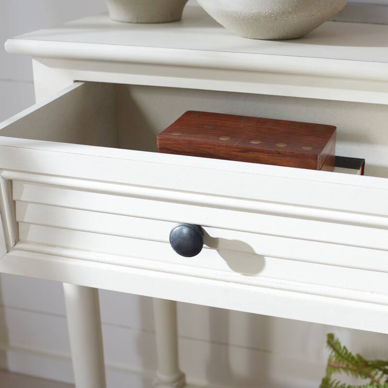 SAFAVIEH Tinnie 2-Drawer Console Table - 36" W x 13" L x 29.5" H - 36Wx13Dx30H - Distressed White