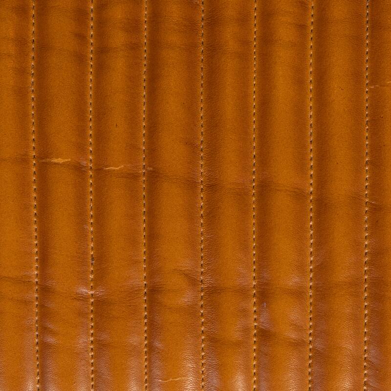 Mango Wood and Leather Grid Bench