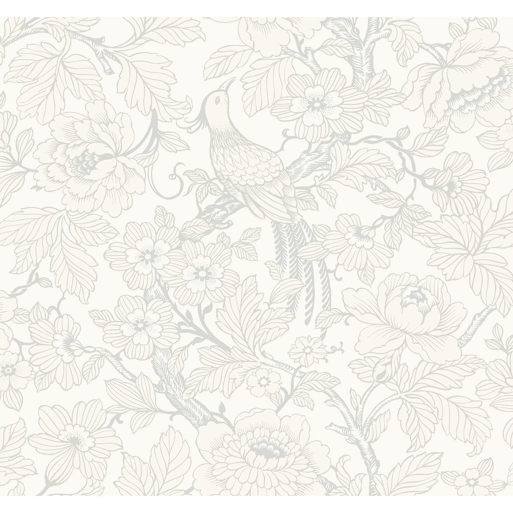 A-Street Prints Beaufort Dove Peony Chinoiserie Wallpaper