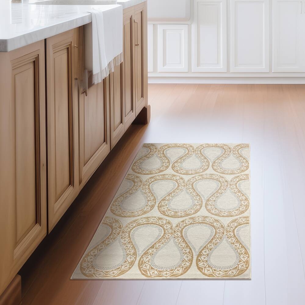 My Magic Carpet Flock Camel Washable Rug