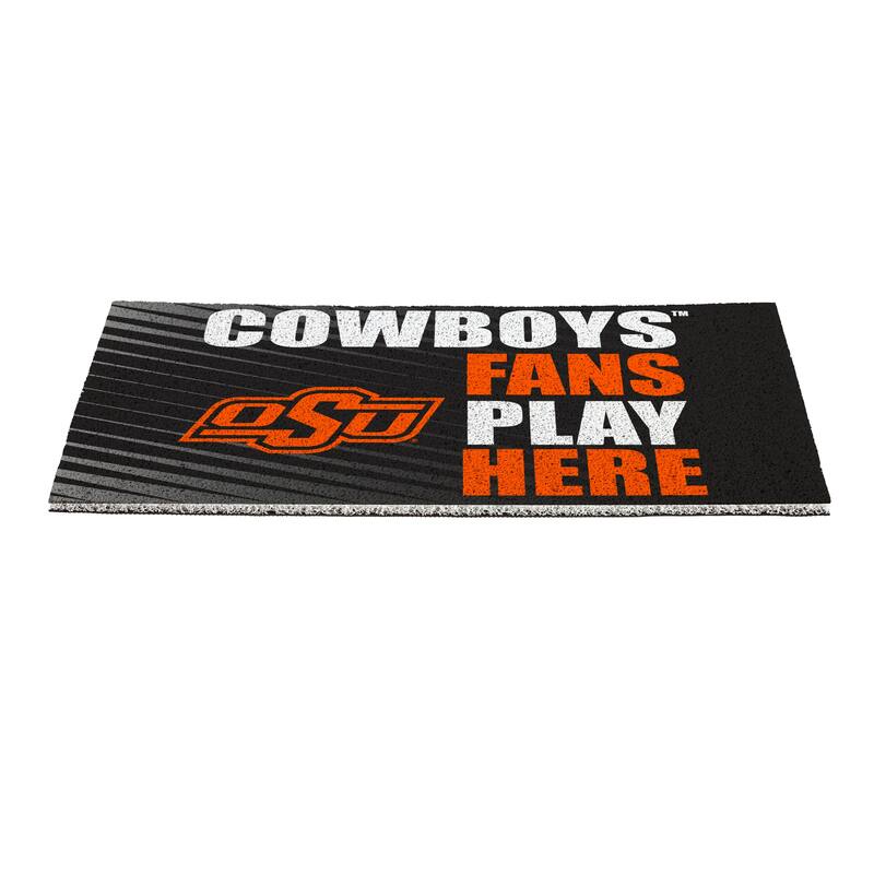 28 in. x 16 in. Oklahoma State University "Fans Play Here" PVC Door Mat