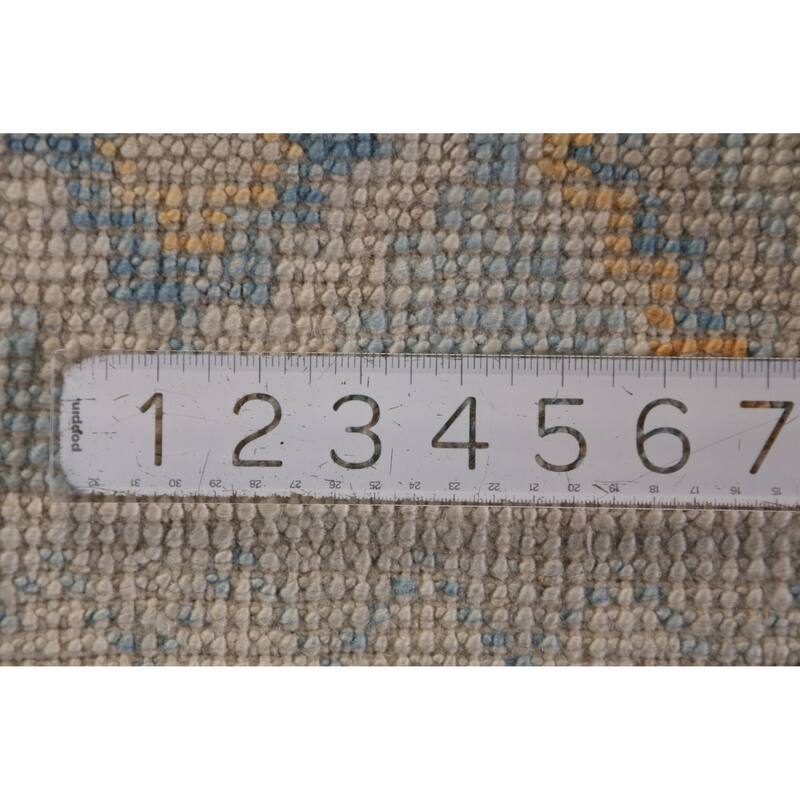 Hand Knotted Oriental 100% Wool Carpet Transitional All-Over Navy Blue & Blues Oushak Area Rug - 11' 2'' X 8' 5''