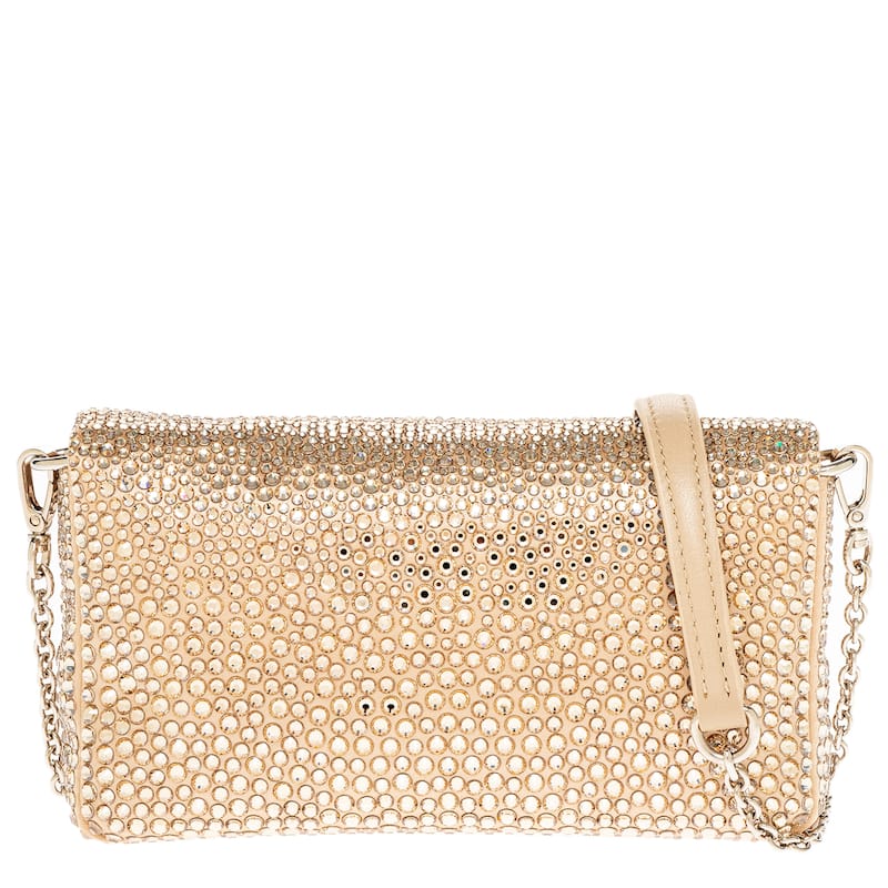 Miu Miu Crystal Embellished Satin Mini Shoulder Bag