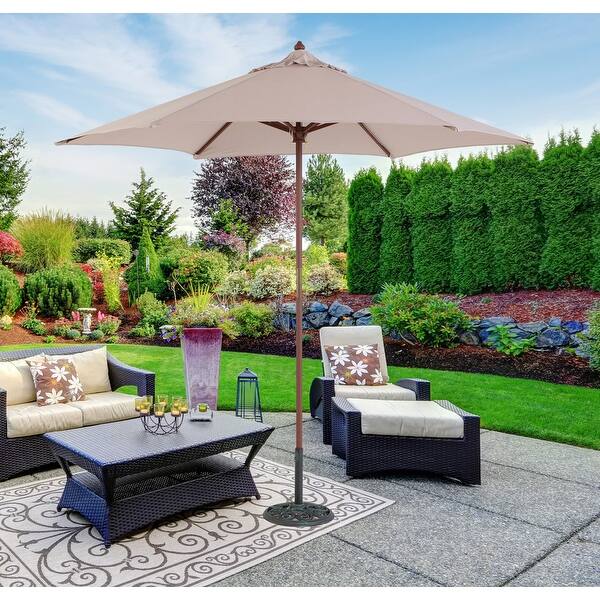 Shop Tropishade 9 Wood Market Beige Umbrella Overstock 6534763