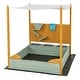 preview thumbnail 3 of 9, Kids Sandbox with Sand Wall w/ Removable Canopy for Kids - 47" x 42" x 49"