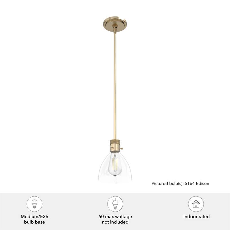 Hunter 6" Van Nuys 1 Light Mini Pendant - Kitchen Island, Dining Room - Industrial, Modern, Transitional