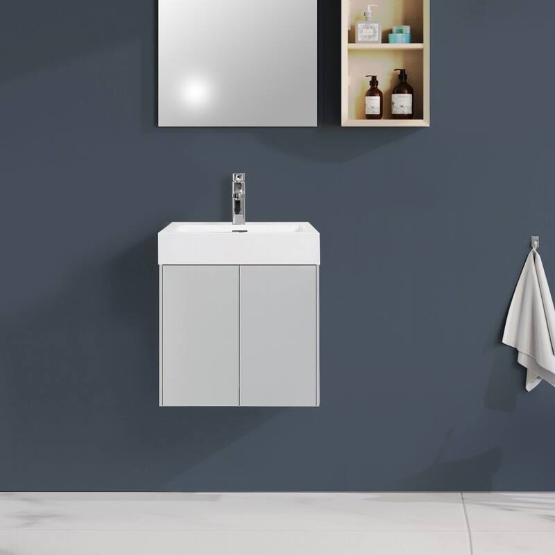 Topcraft White Solid Surface Bathroom Vanity Sink