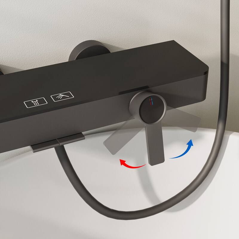 Modland Bathtub Faucet 2-Function Shower System with 3 Modes Handheld Shower,Height Adjustable Shower Slide Bar