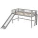 preview thumbnail 6 of 10, Twin Size Low Loft Bed with Ladder and Removable Slide, Space-Saving Design