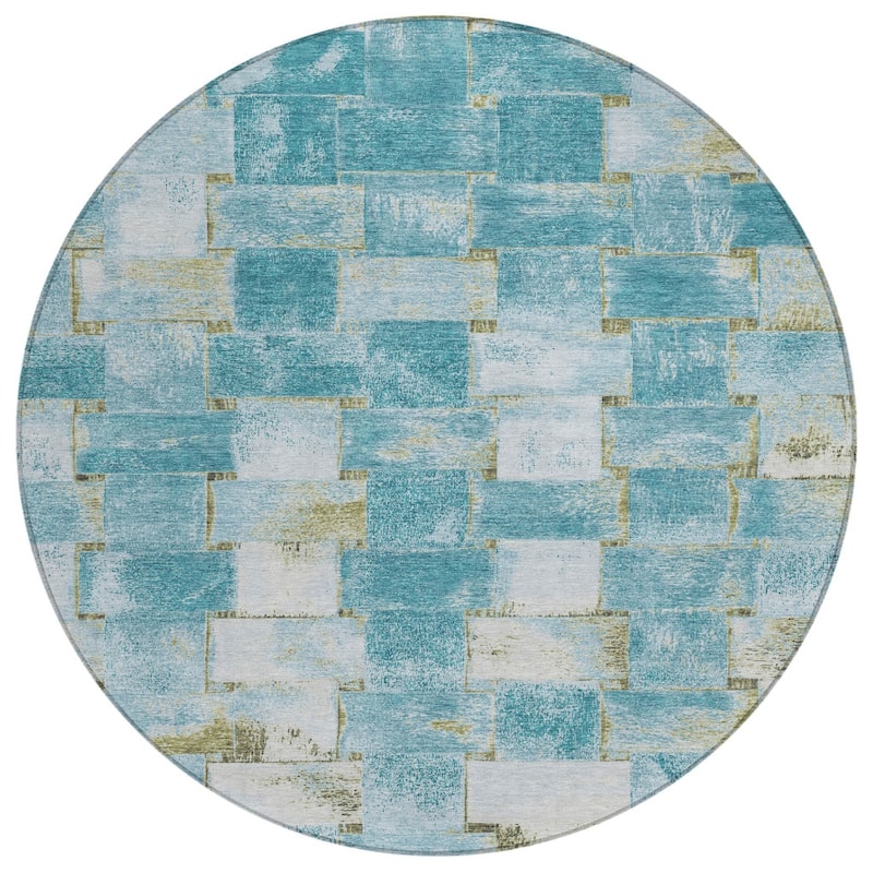 HomeRoots Striped Transitional Rectangle Outdoor Rug