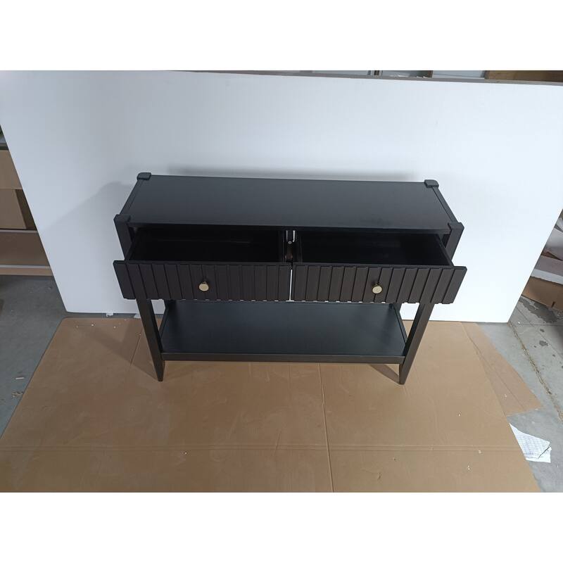39.4" Stylish Narrow Console Table with 2 Drawers for Living Room Storage