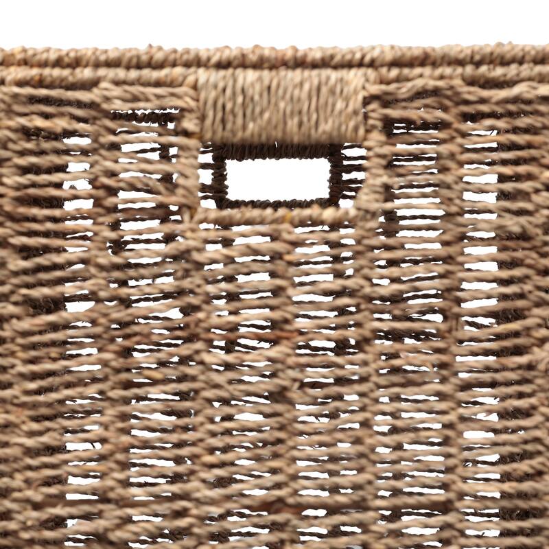 Reed Handwoven Seagrass Laundry Hamper with Lid and Removable Liner, Natural