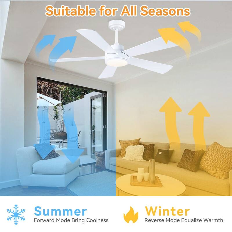 46" and 52" Modern Quiet Ceiling Fan with LED,Downrod Ceiling Fan with Light