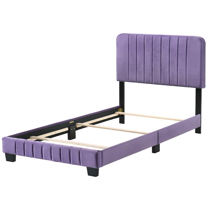 Purple Twin Bed with Contemporary Design, Compact Frame and Durable Build for Kids' Rooms, Guest Spaces or Small Bedrooms