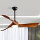 Option Black with Brown Solid wood Blades/With lights