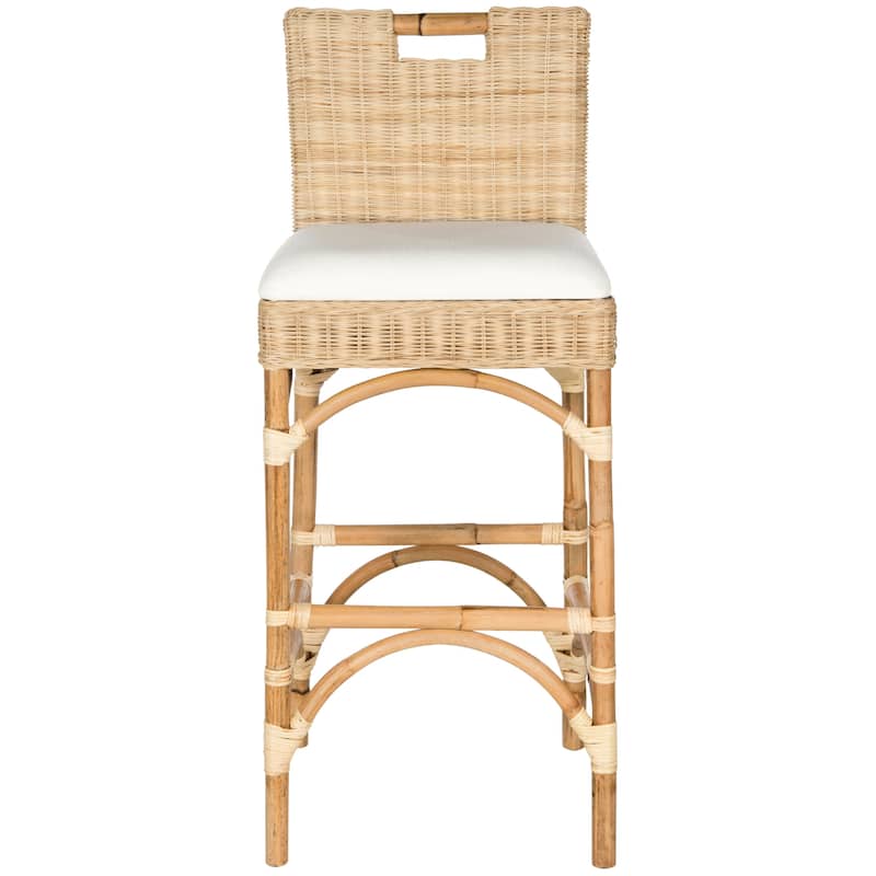 SAFAVIEH 17.75-inch Fremont Natural Woven Barstool. - 17" W x 16" D x 43" H - Natural